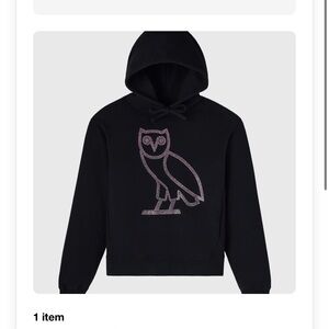 OVO Black Hoodie with Pink Owl Design